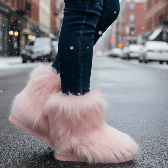 Bearpaw Sasha Pink Sheepskin Fur Wool Warm Mongolian Sherpa Winter Boots 7 - Picture 1 of 7